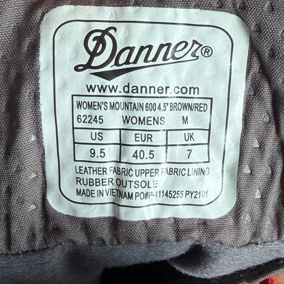 Danner 600 Mountain Hiking Boots 4.5" Women 9.5 Brown Red Waterproof NWOB READ - Picture 2 of 16